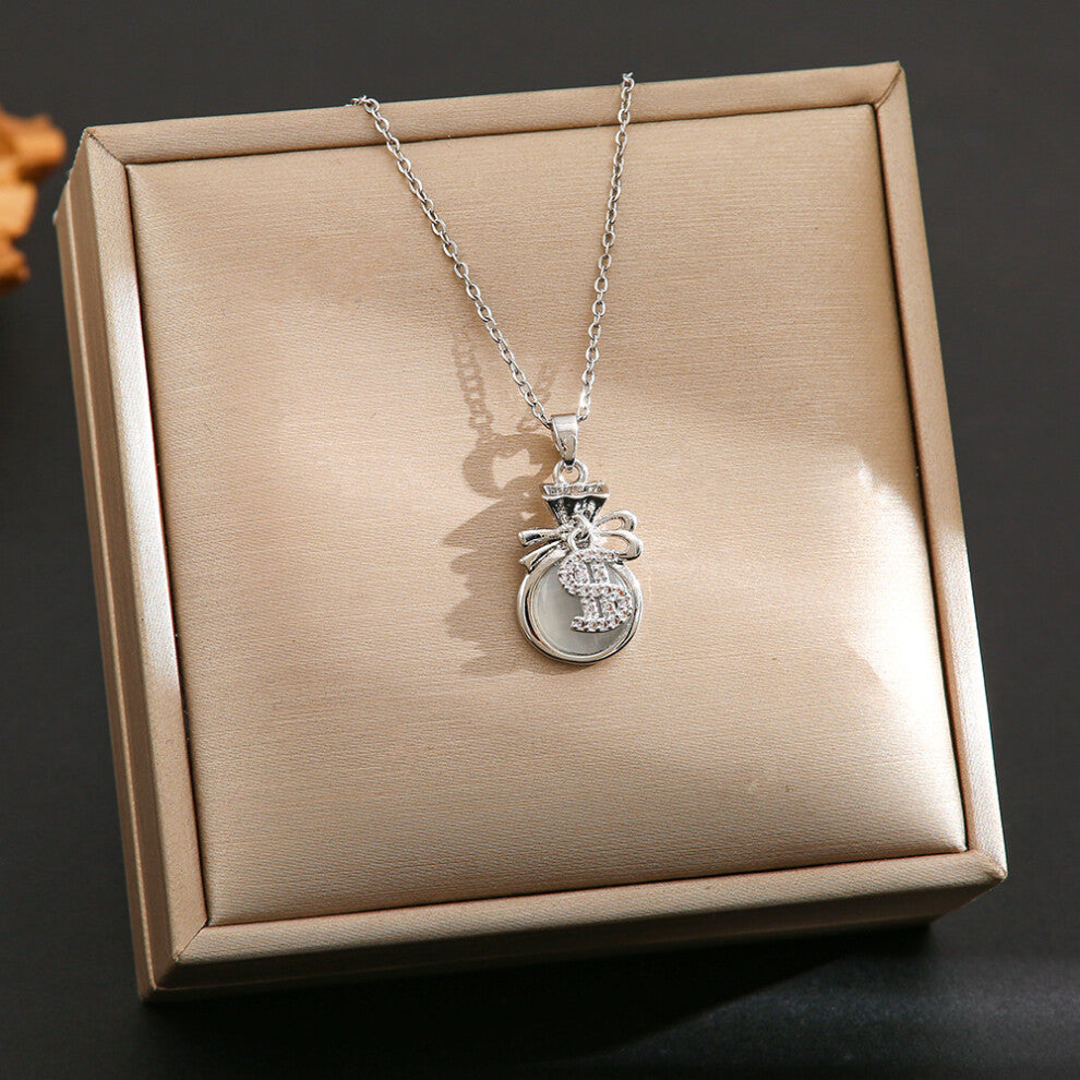 (8423-Silver) Silver titanium steel necklace for women, ins style, niche and versatile, popular collarbone chain