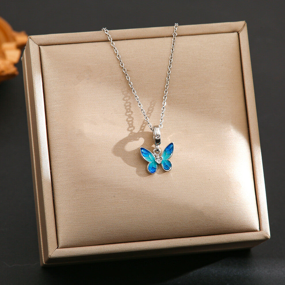 (8426-Silver) Silver titanium steel necklace for women, ins style, niche and versatile, popular collarbone chain