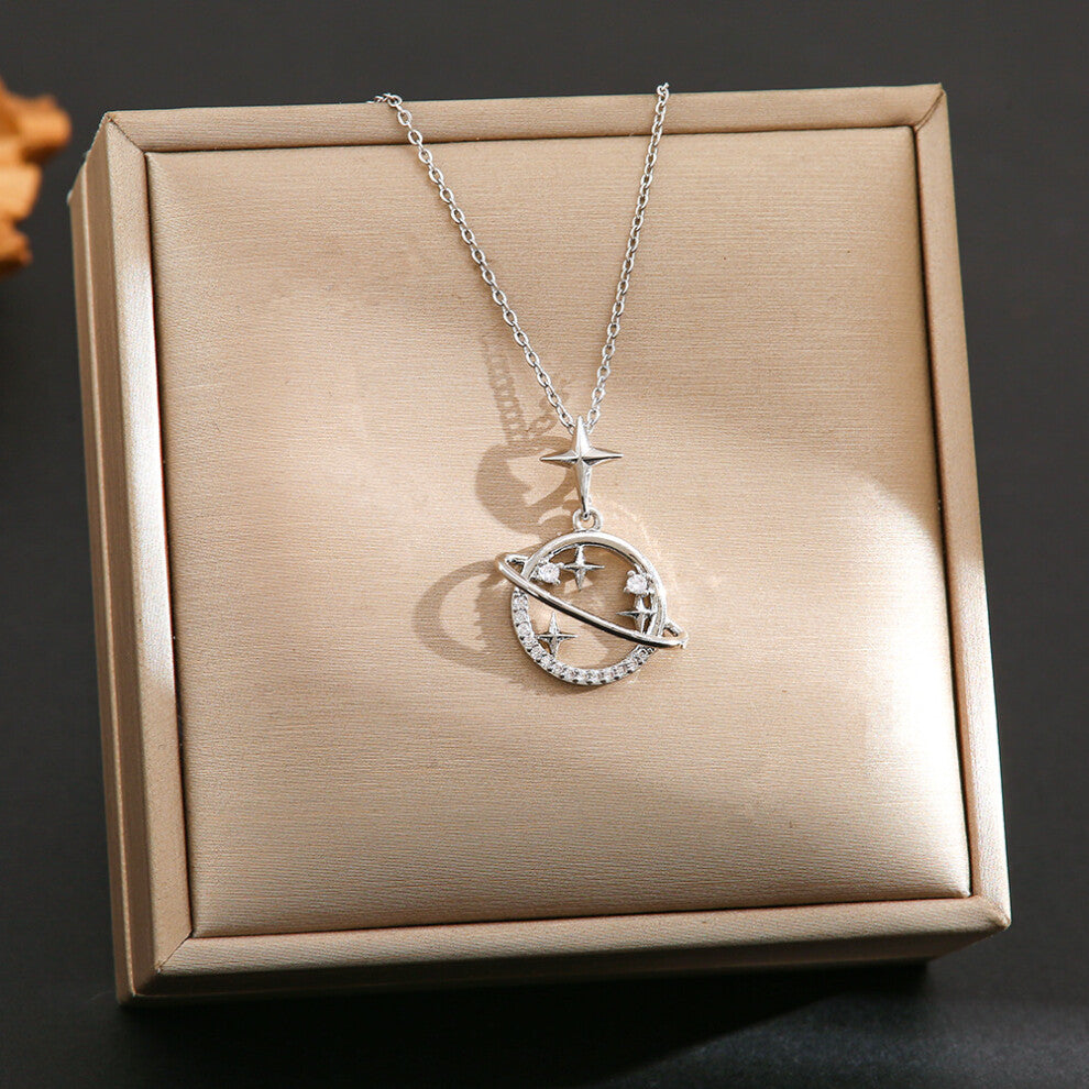 (8433-Silver) Silver titanium steel necklace for women, ins style, niche and versatile, popular collarbone chain