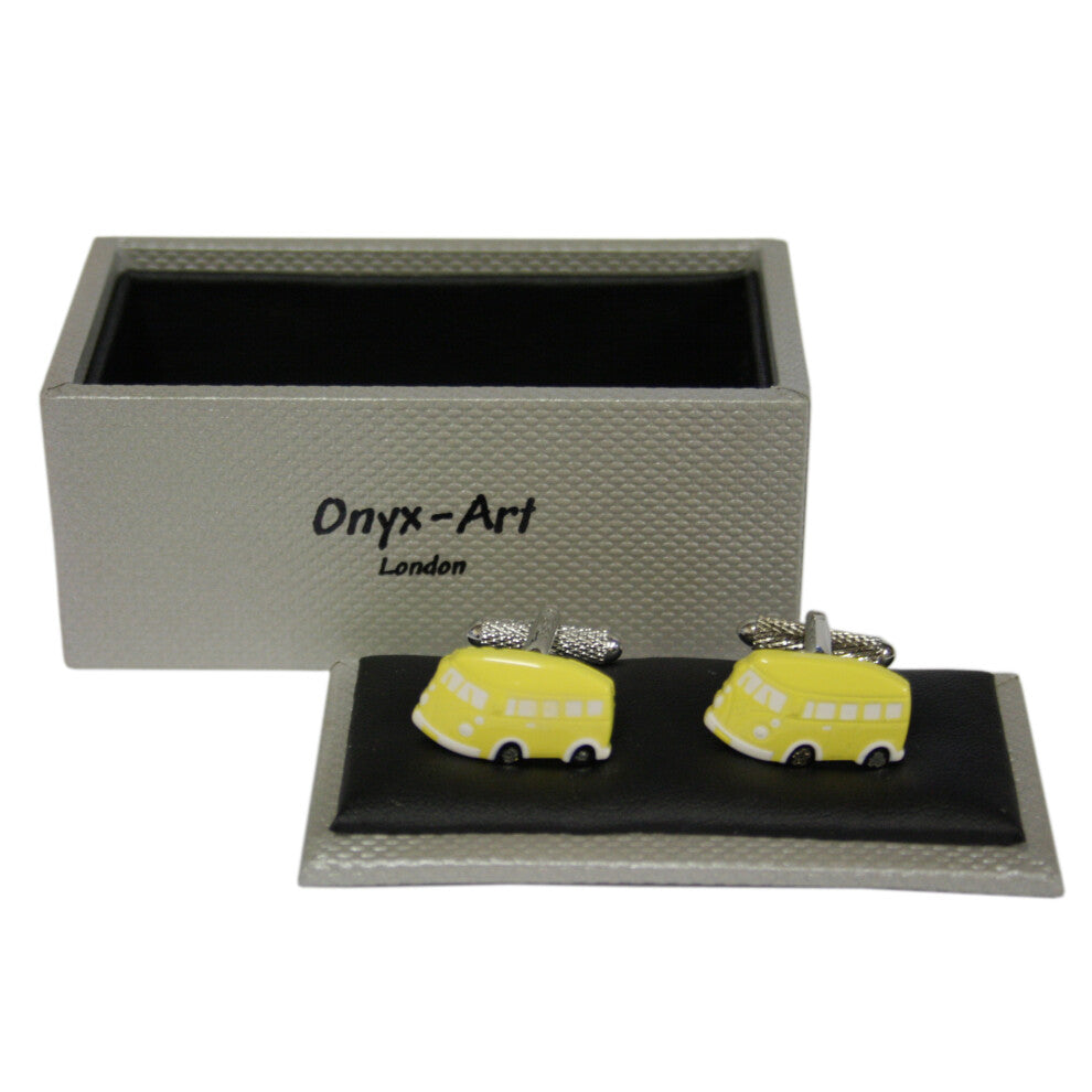 Yellow Campervan Motorhome Cufflinks