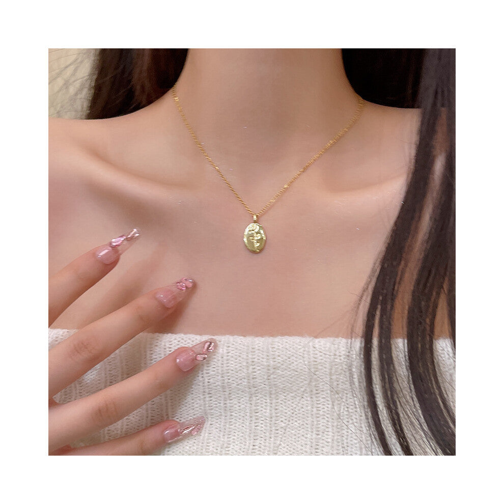 (X1087 Flower) Korean version micro-set necklace, exquisite light luxury, versatile pendant, collarbone chain