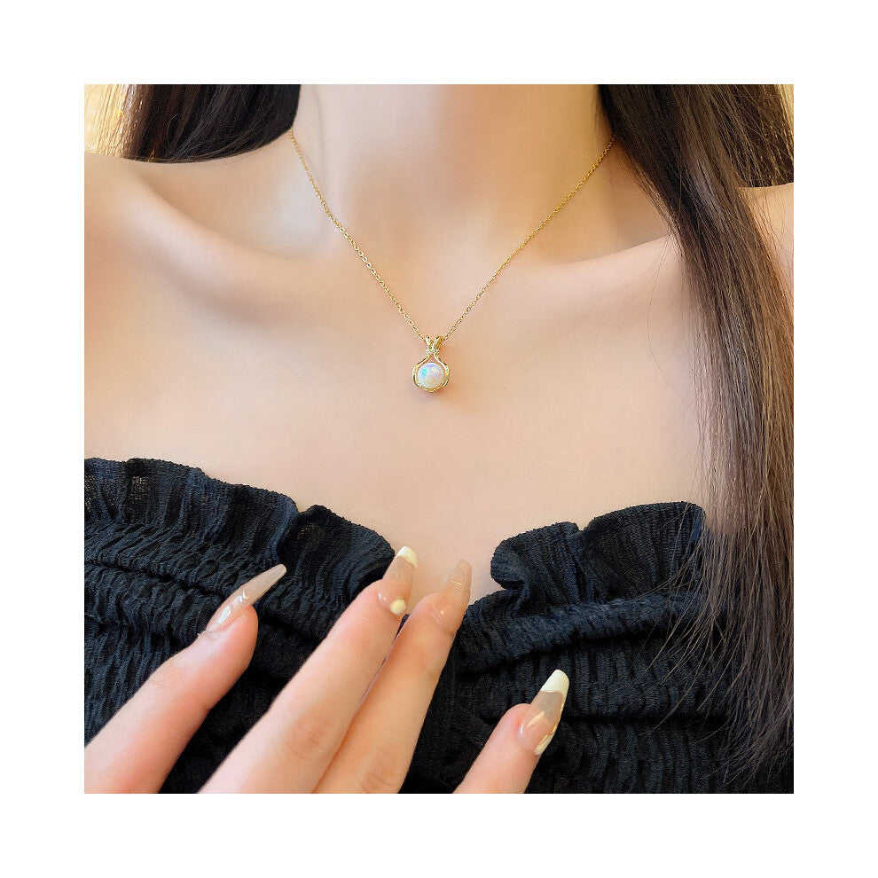 (X1187 Gold) Korean version micro-set necklace, exquisite light luxury, versatile pendant, collarbone chain
