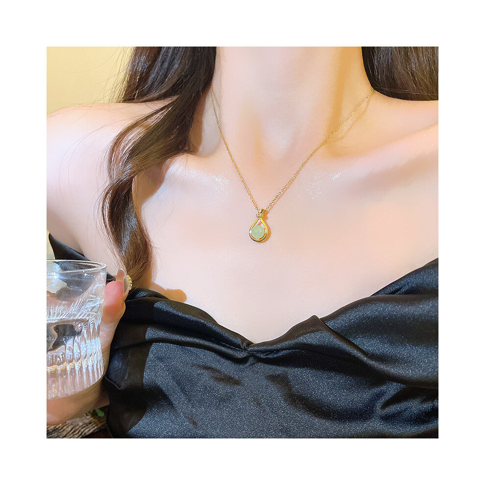(X1323 Gold) Korean version micro-set necklace, exquisite light luxury, versatile pendant, collarbone chain