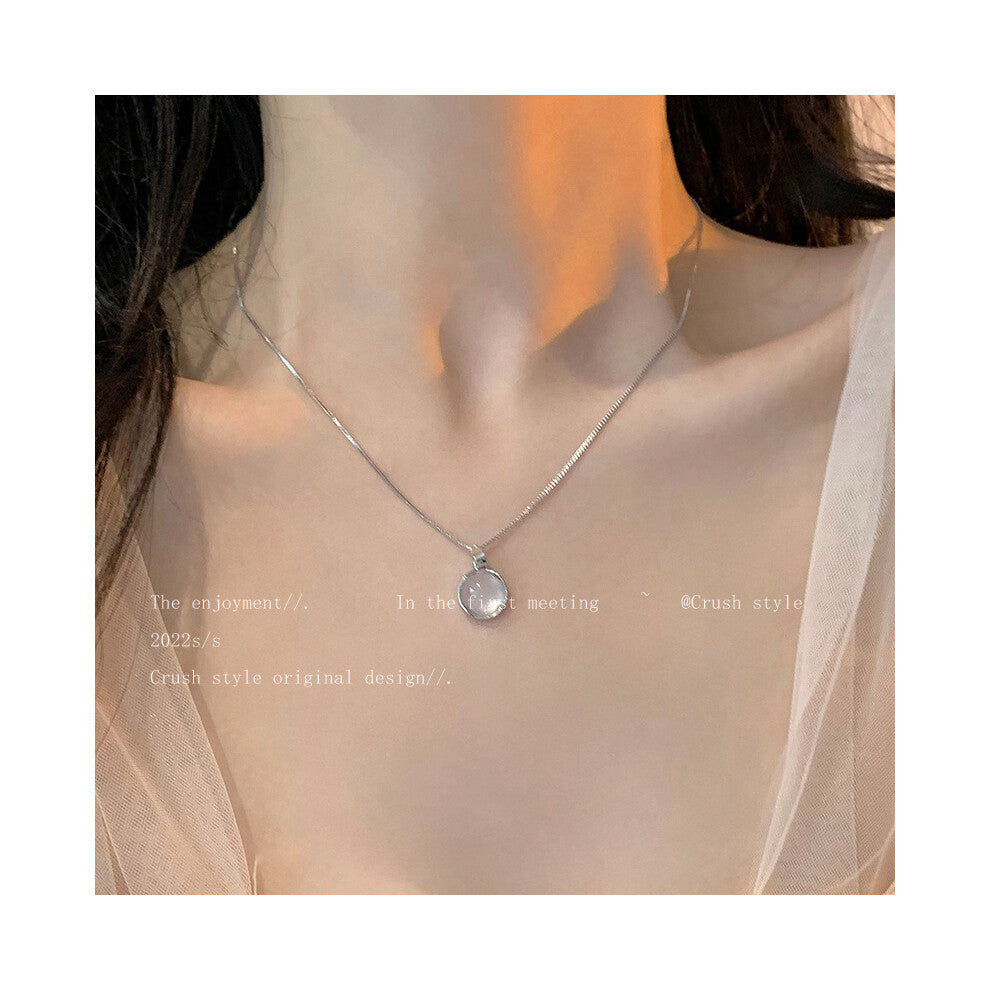 (Silver X913) Korean version micro-set necklace, exquisite light luxury, versatile pendant, collarbone chain