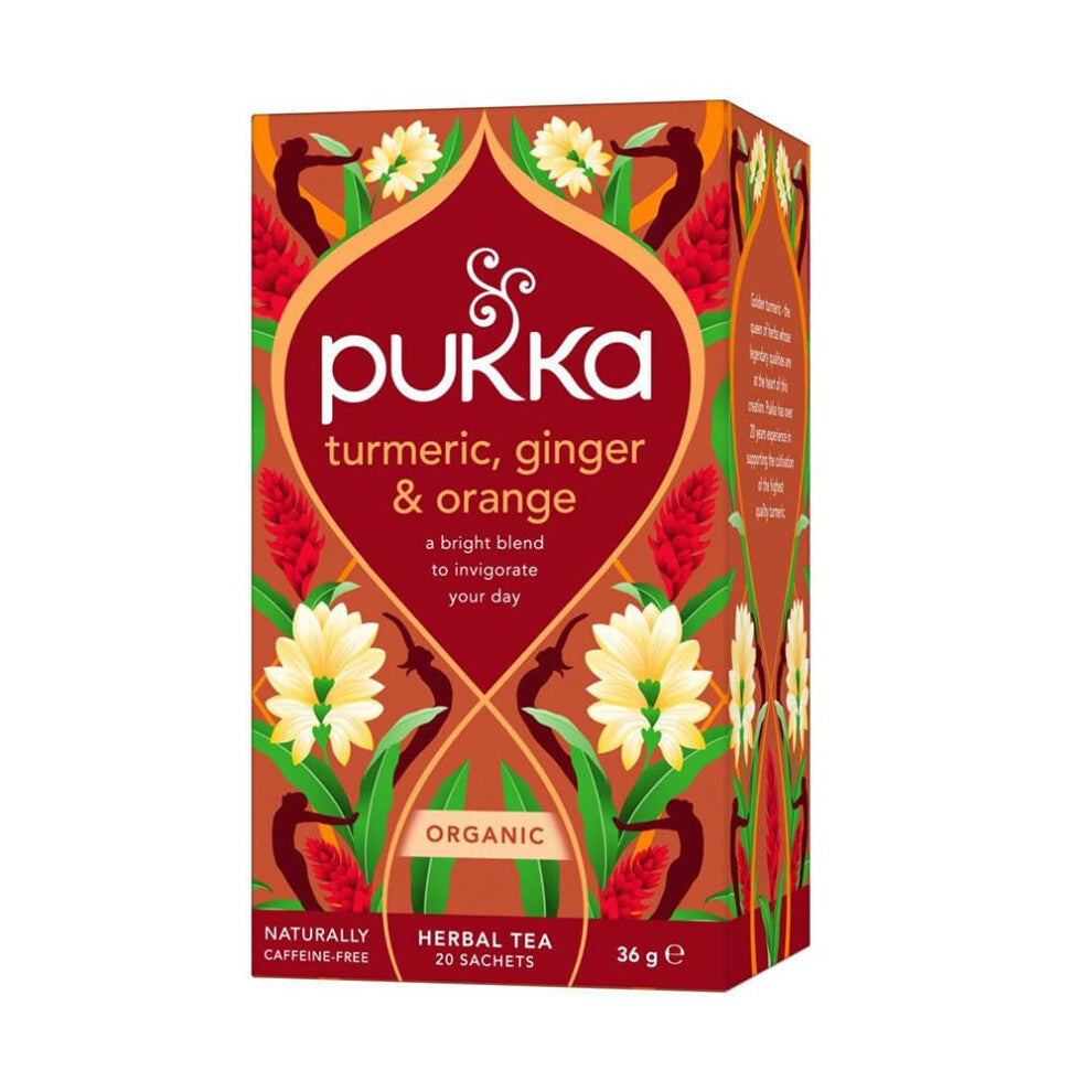 Pukka Herbs Tea, Turmeric, Ginger & Orange, 20 tea bags (12 Pack)
