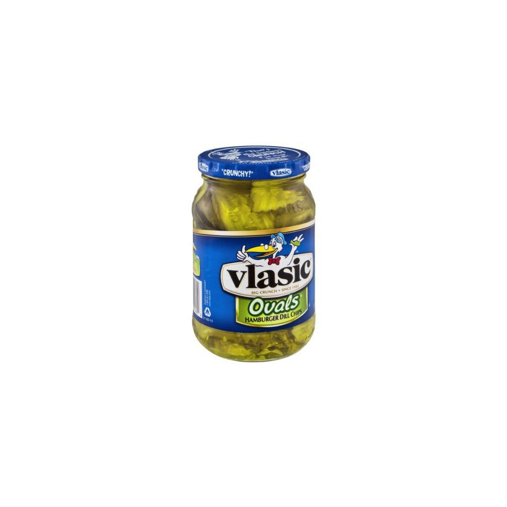 Vlasic Ovals Hamburger Dill Pickle Chips, 16 Ounce (Pack Of 12)