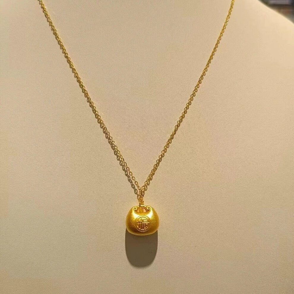 (XL618) White diamond bow necklace, pink diamond pendant, titanium steel collarbone chain