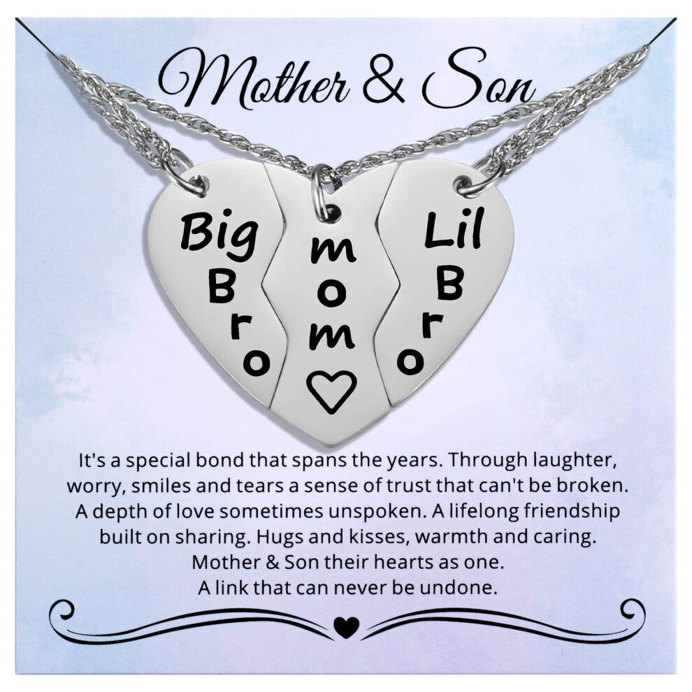 (????+Mother??) Jigsaw puzzle heart necklace, graduation season necklace, water wave chain, son's birthday gift