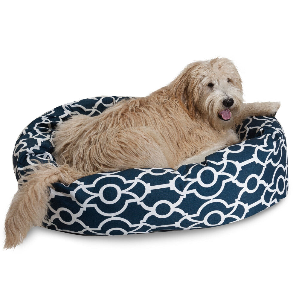Majestic Pet 40"""" Athens Navy Sherpa Bagel Bed
