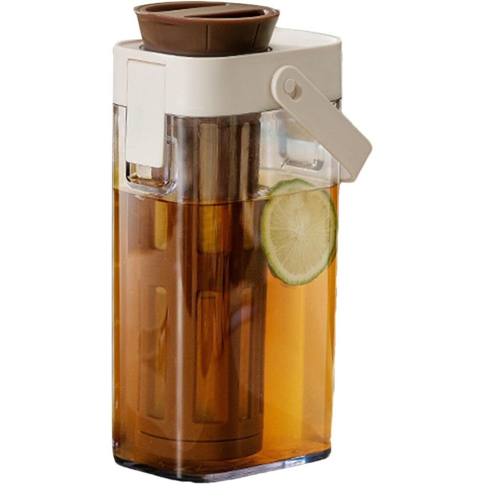 Cold Brew Coffee Maker, 1L Iced Tea Pitcher Brewer, Clear Glass Jar with Handle Lid, Leak Proof Drink Container, Kitchen Beverage Pot, Infuser