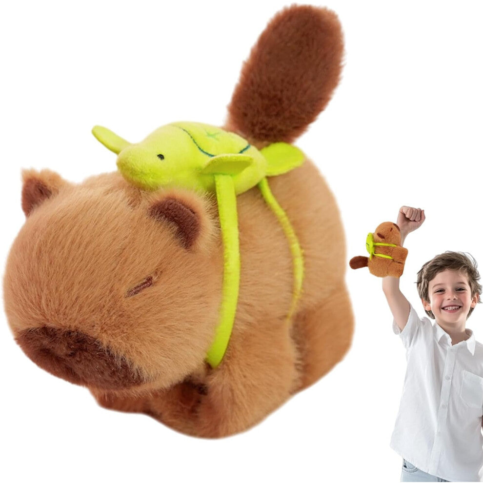 (Brown) Soft Toy Bracelet, 15 cm, Slap Bracelet Filled with Capybara Plush Bracelet, Toys for Girls and Adults, Animal Conversion, Decorative