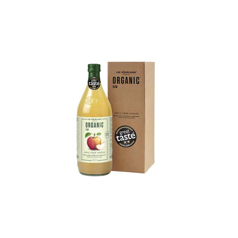 Eat Wholesome Organic Apple Cider Vinegar - Raw, Unpasteurised, Unfiltered, Award-Winning - In Box, 1L