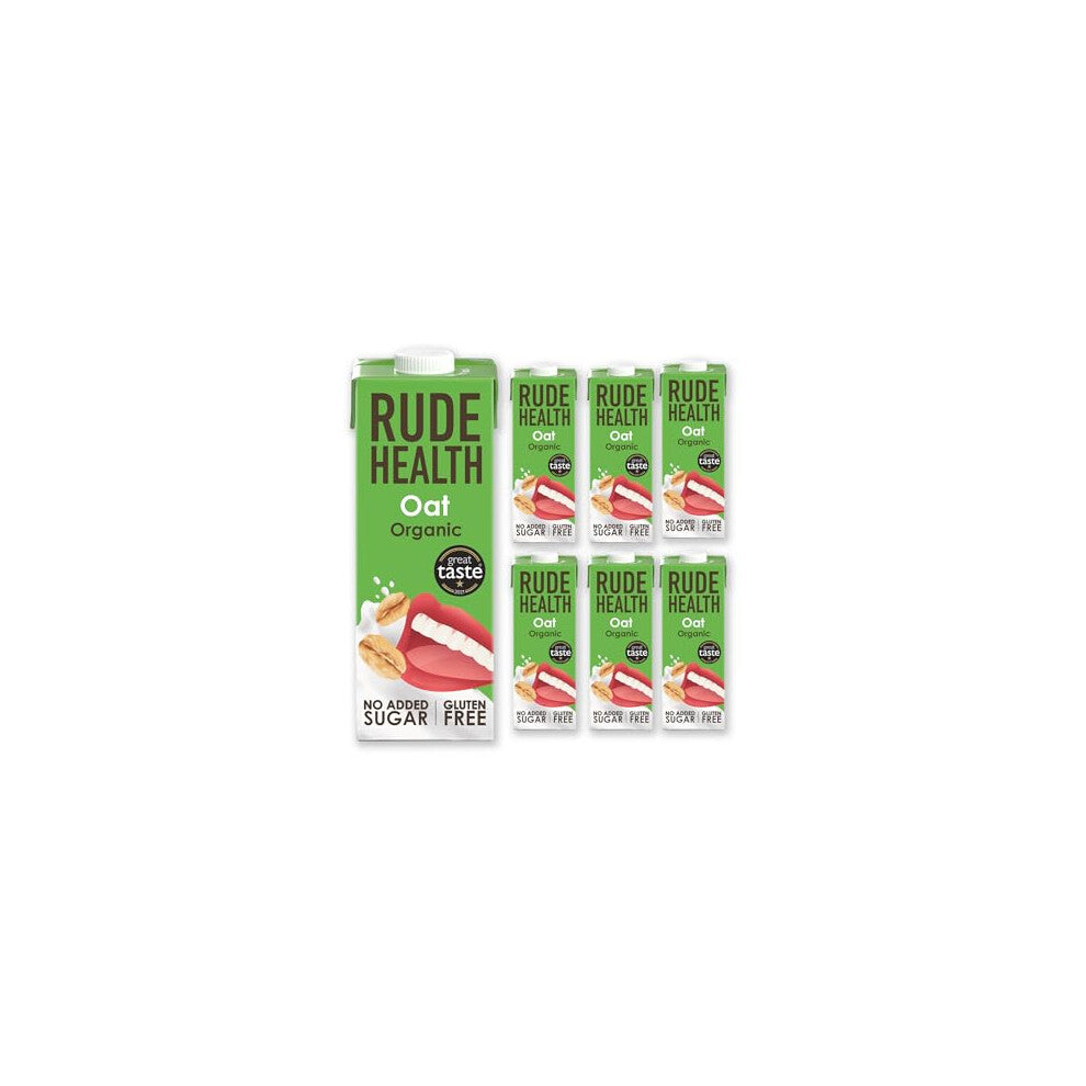 Rude Health Organic Oat Milk - Dairy-Free, 6 x 1 Litre