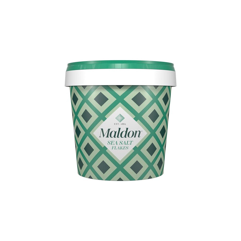 Maldon - Sea Salt Flakes, Unique Pyramid Shaped Salt Flakes, Perfect for a Wide Range of Dishes, Hand-Harvested for Four Generations, 570g Tub