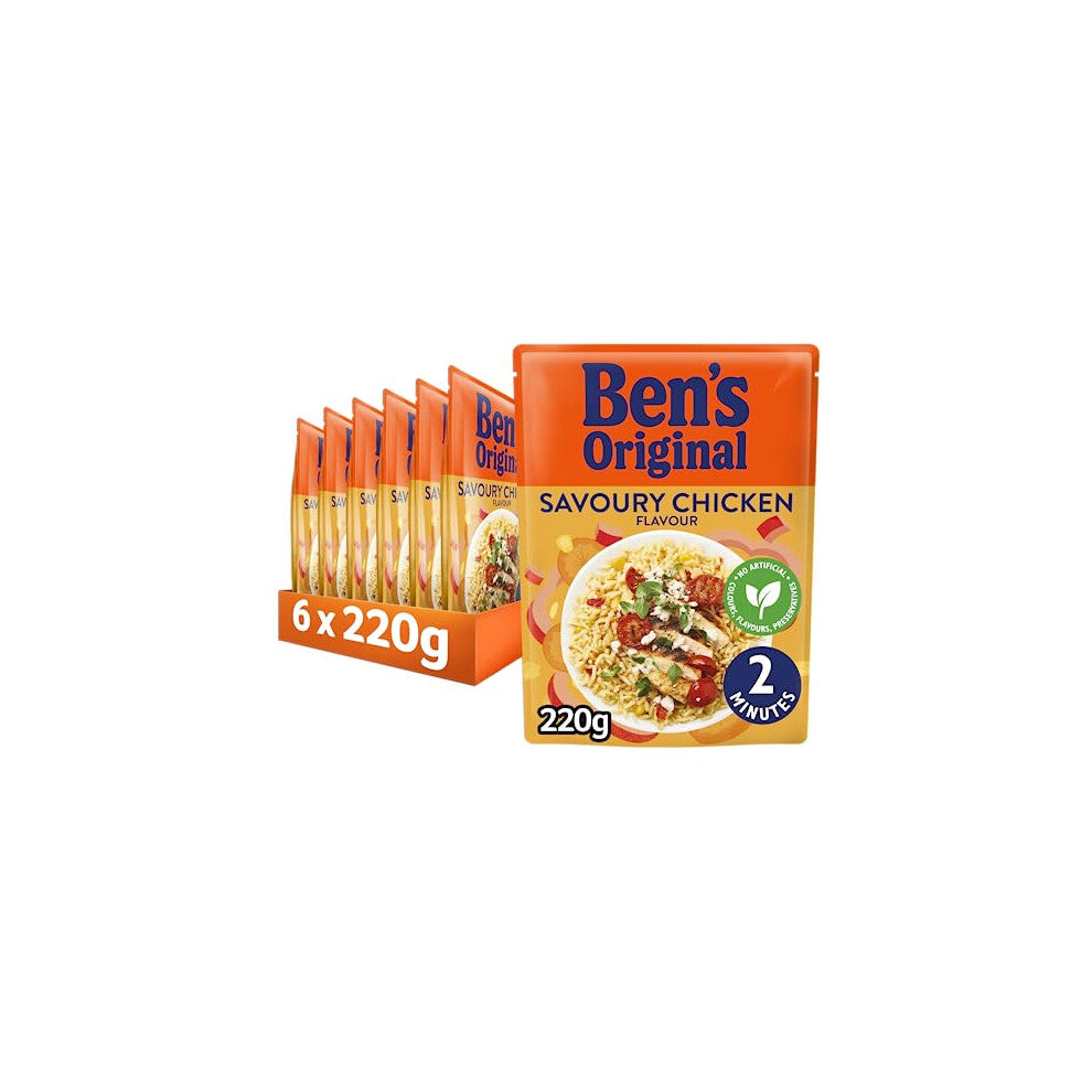 BEN'S ORIGINAL Savoury Chicken Microwave Rice, Bulk Multipack 6 x 220g pouches
