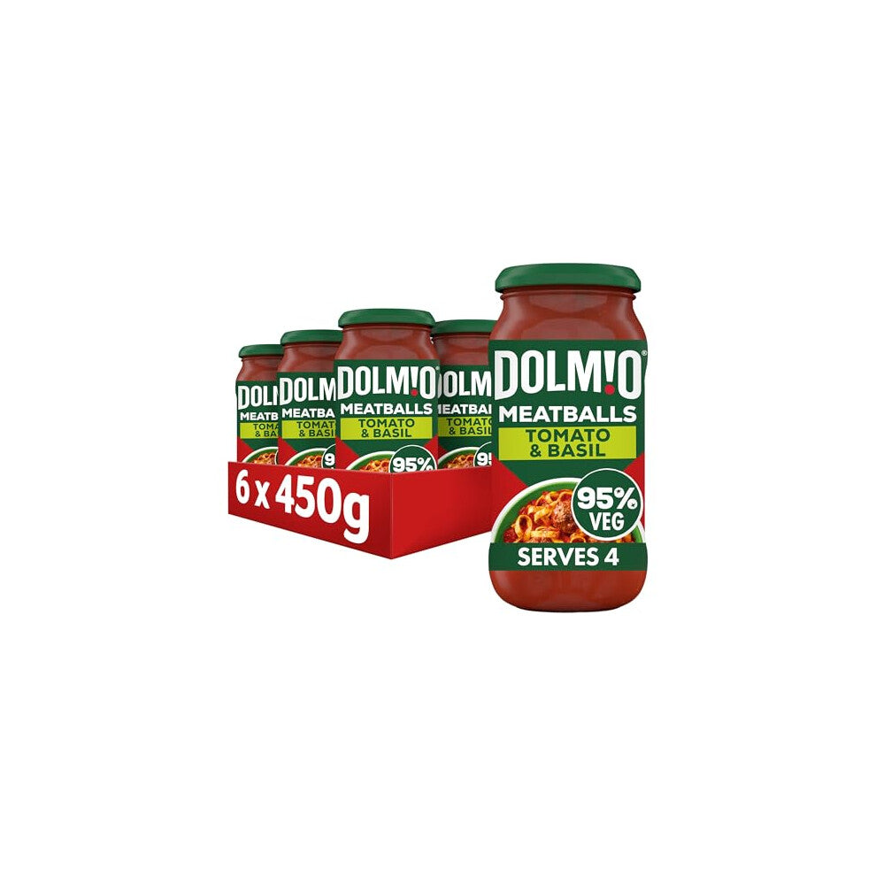 Dolmio Bolognese Meatball Tomato and Basil Pasta Sauce Jar, Bulk Multipack 6 x 450g