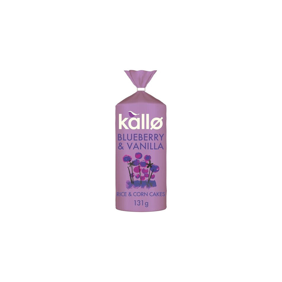 Kallo Blueberry Vanilla Corn & Rice Cakes, Wholegrain, Low Fat, Vegan, 131g