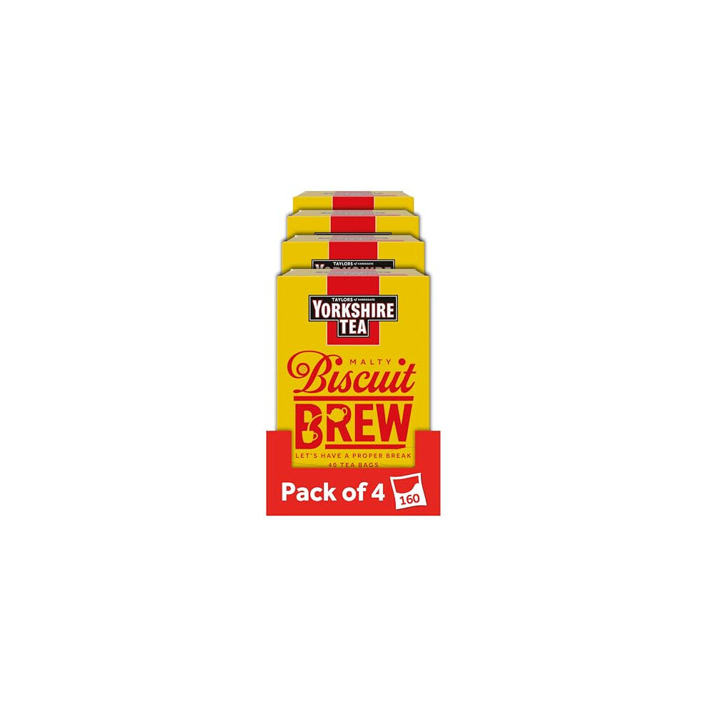 Yorkshire Tea Biscuit Brew Flavoured Tea Bags, 4 Boxes of 40 Tea Bags (Total 160 Bags)