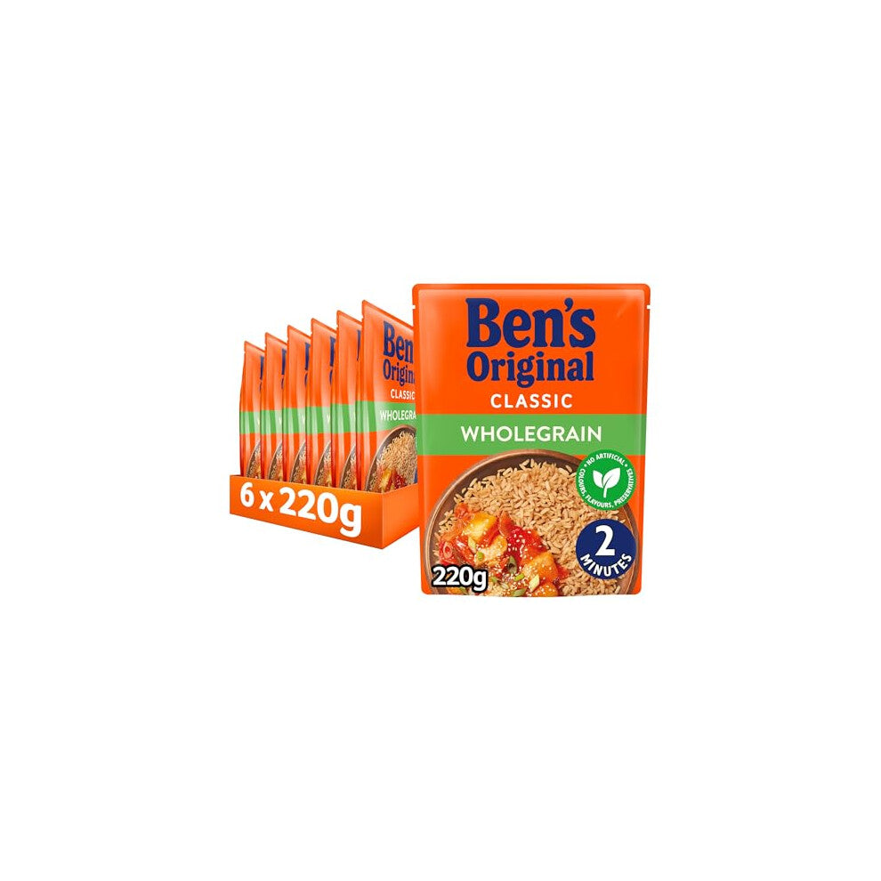 Ben's Original Wholegrain Microwave Rice, Bulk Multipack 6 x 220 g pouches