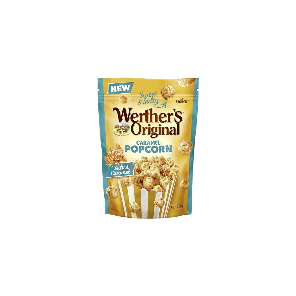 Werther's Original Salted Caramel Popcorn, Gourmet Popcorn With a Rich Caramel Twist, 140 g (Pack of 1)