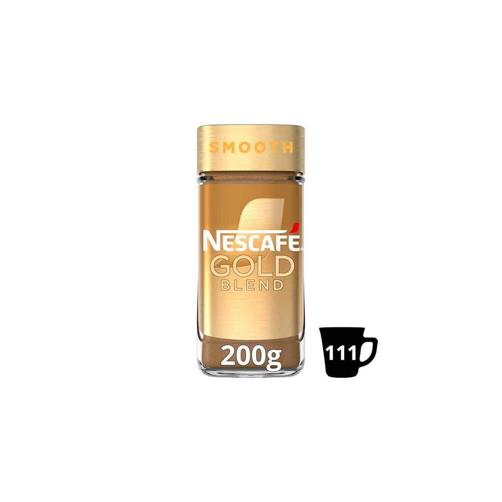 NESCAFÉ Gold Blend Smooth Premium Instant Coffee, Silky Smooth Light Roasted Arabica and Robusta Coffee, 200g (Pack of 1)