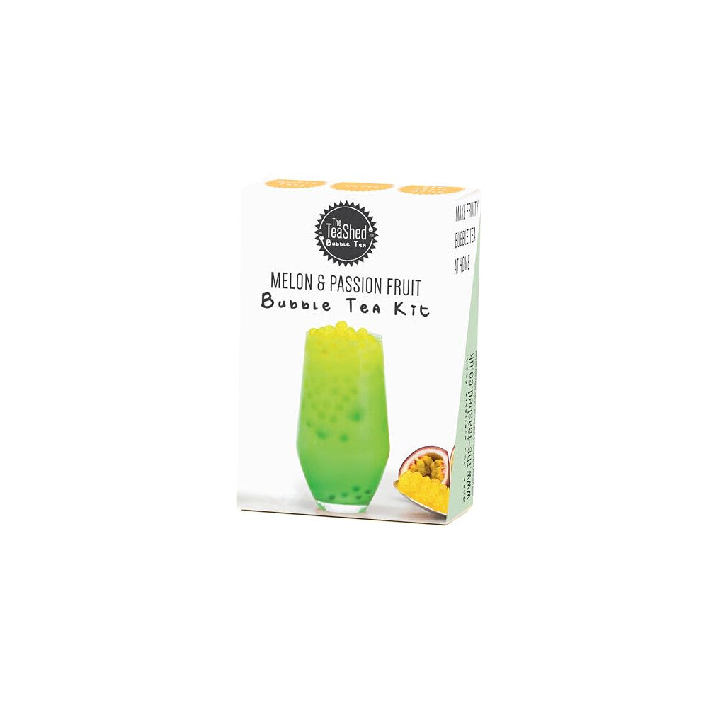 Product Image Bubble Tea Kit | Honeydew Melon Powder, Passion Fruit Popping Boba and Paper Straw | Makes 1 Milky Bubble Tea | Vegan | by THE TEASHED