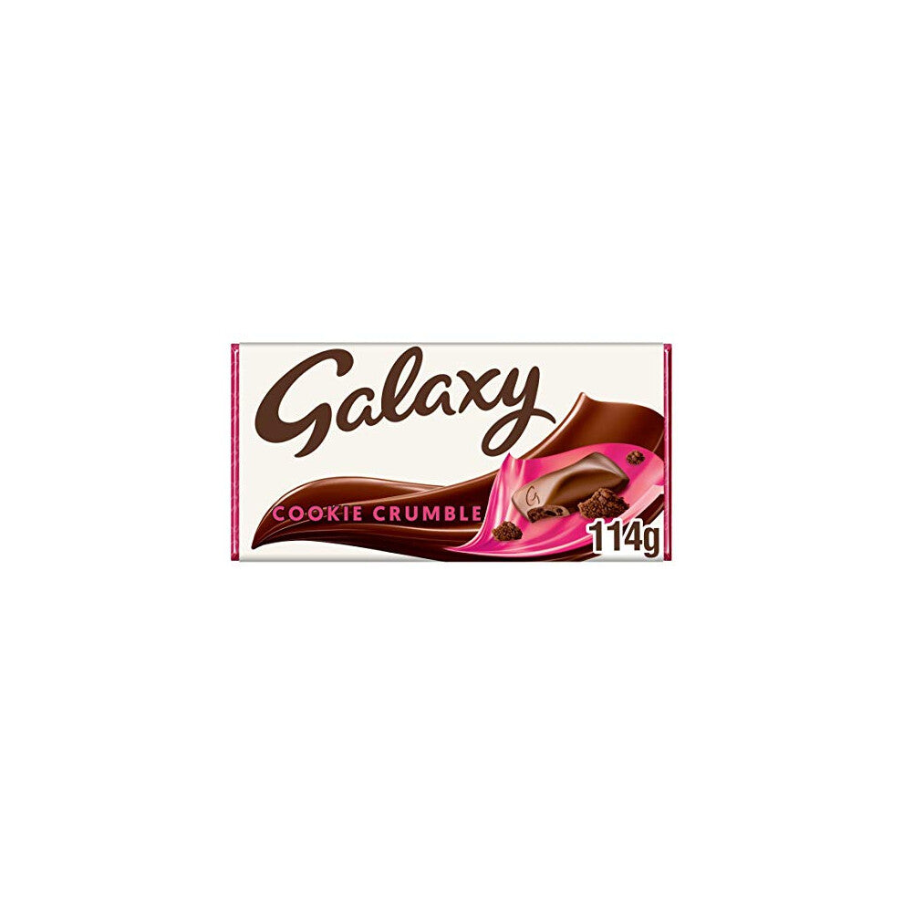 Galaxy Cookie Crumble Milk Chocolate Bar, Chocolate Gift, Movie Night Snacks, Sharing Bar, 114g