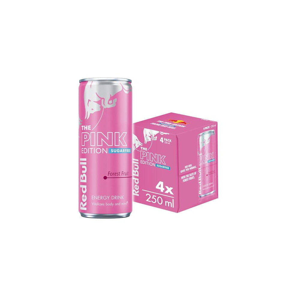 Red Bull Energy Drink Sugar Free Pink Edition Forest Fruits 250ml, 4 Pack