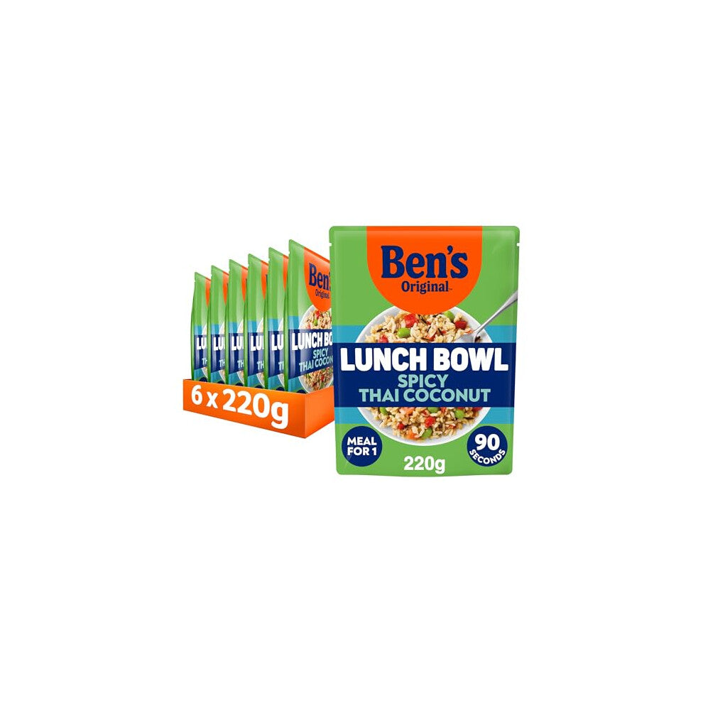 Bens Original Lunch Bowl Salsa Style ready in 90 seconds Wholegrain Rice and Pearl Barley Ready Meal serves 1 multipack 6x 220g