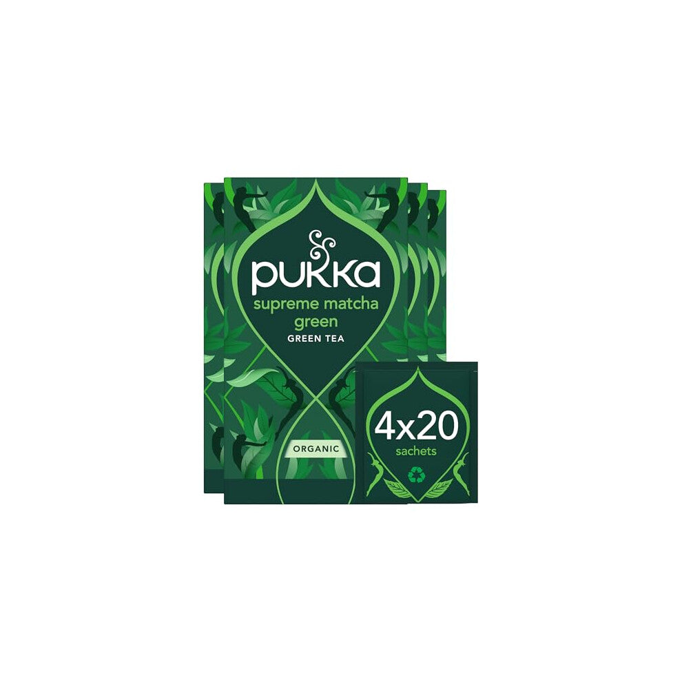 Pukka Herbs Supreme Matcha Green Tea - 4 Packs, 80 Bags