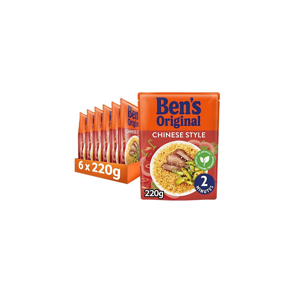 BEN'S ORIGINAL Chinese Style Microwave Rice, Bulk Multipack 6 x 220g pouches