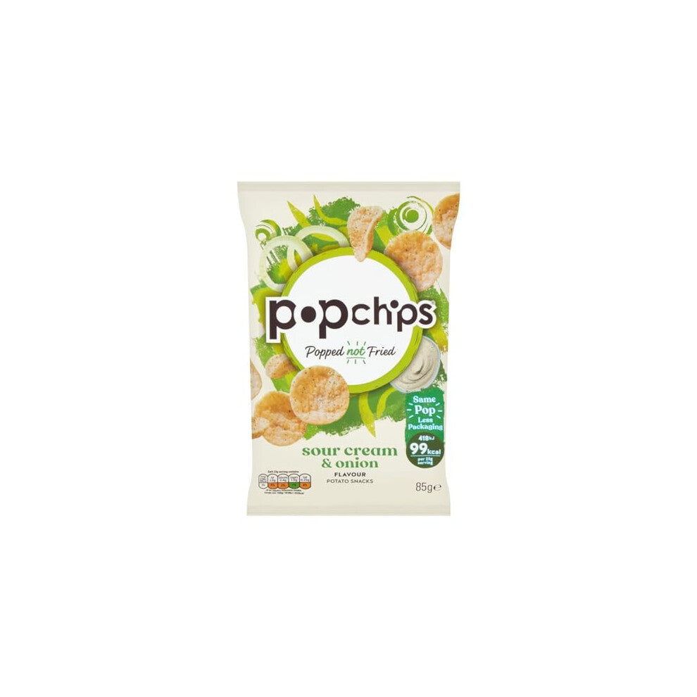 Popchips Sour Cream and Onion Popped Potato Chips 85 g (Pack of 8) 701415-1111