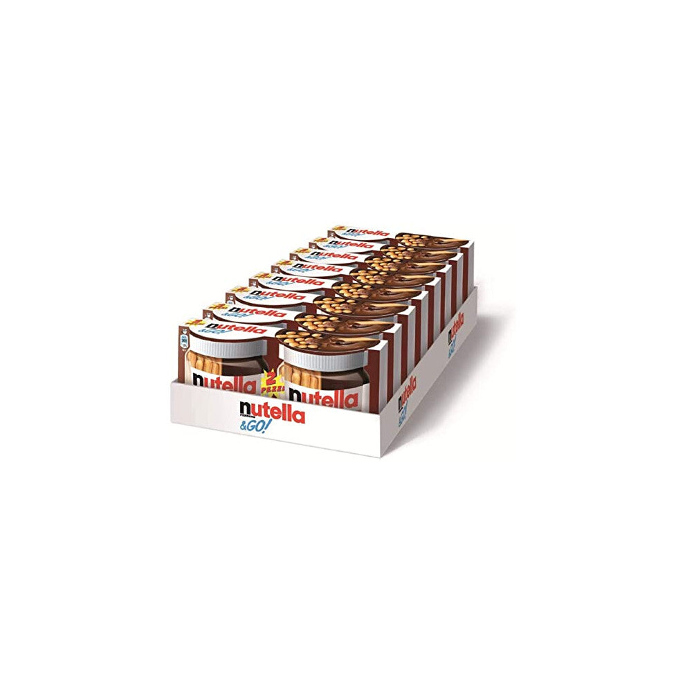 Nutella &Go! Chocolate Spreadand Hazelnut, Party Food, Chocolate Snacks with Bread Sticks, Bulk Box of 8x2 x 48g