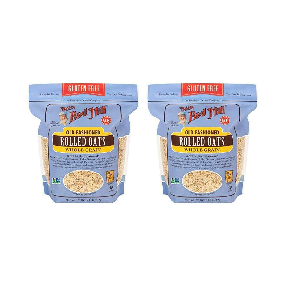 Bob's Red Mill - Old Fashioned Rolled Oats, Gluten Free, Whole Grain, 907g Pouch (Pack of 2)