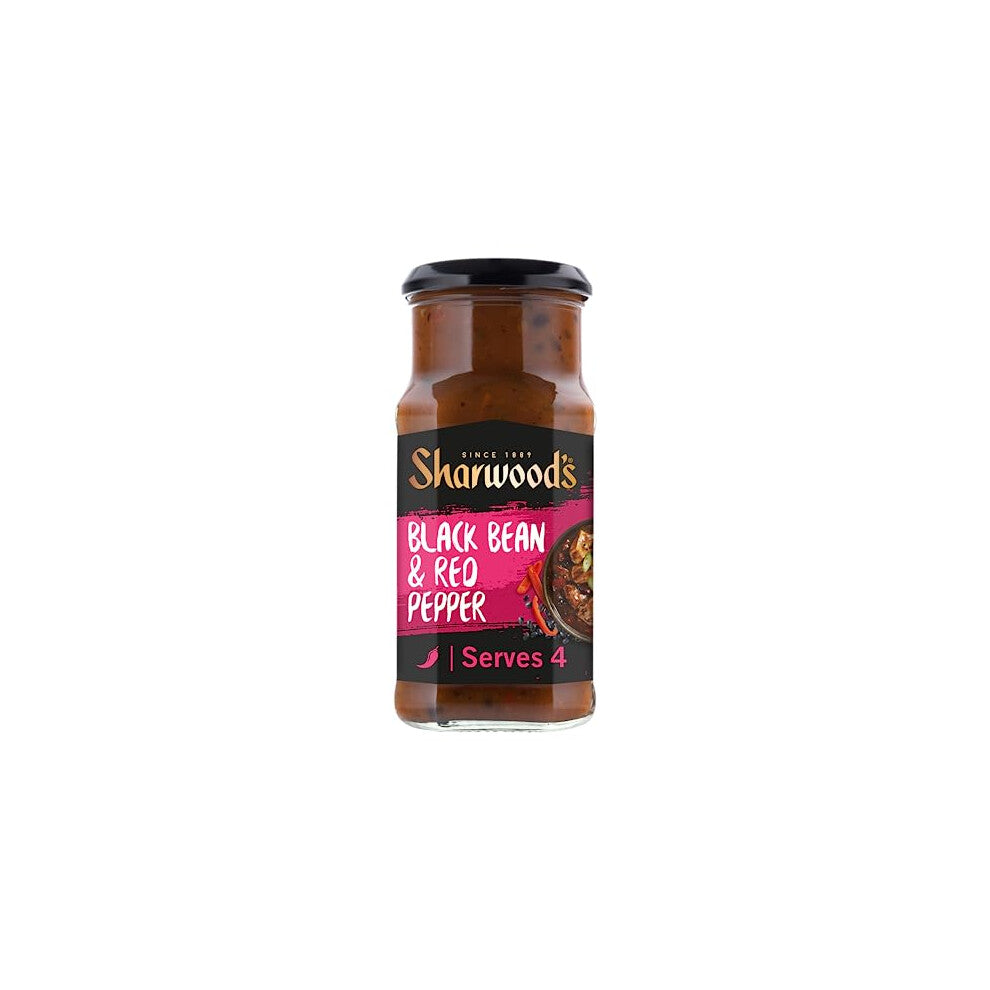 Sharwood's Black Bean & Sweet Red Pepper Chinese Cooking Sauce, 425 g Jar (Pack of 1)