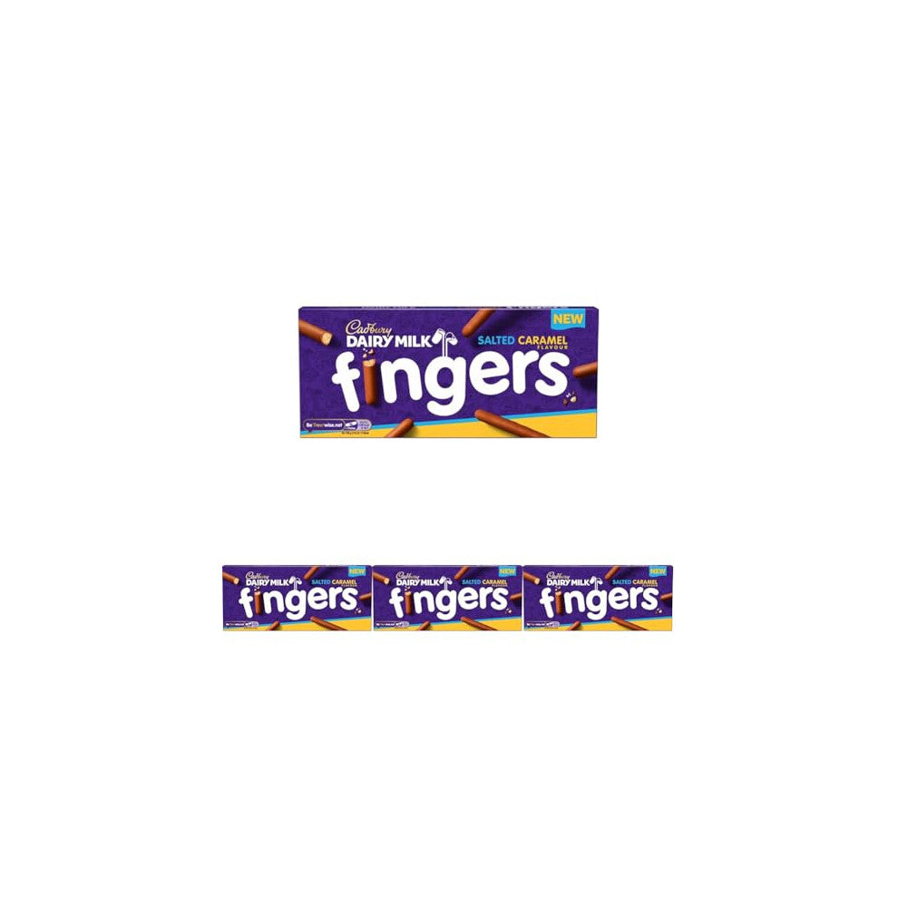 Cadbury Dairy Milk New Fingers Salted Caramel Flavour 114g (Pack of 4)