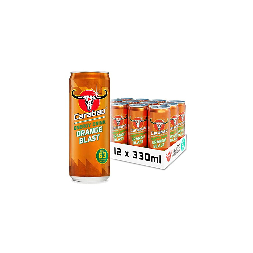 Carabao Energy Drink Orange Blast, 12 x 330ml