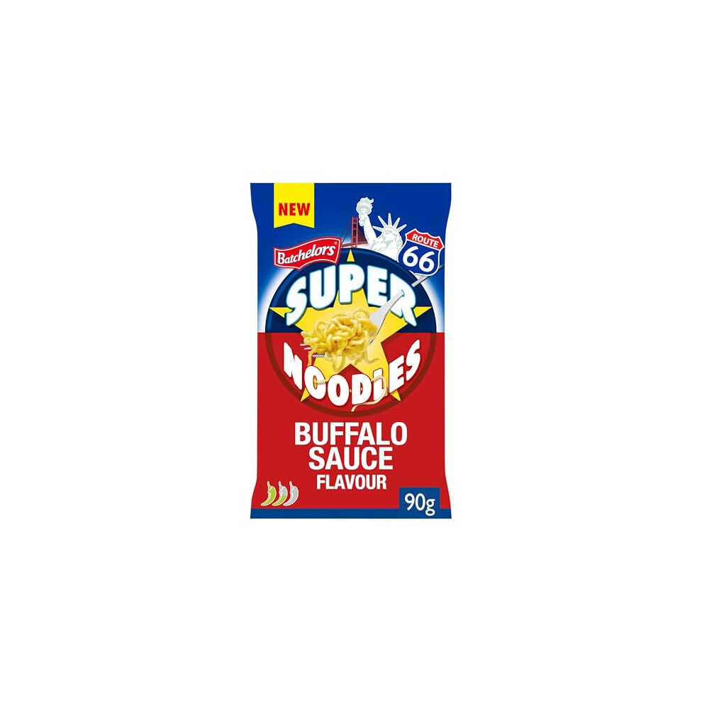 Batchelors Super Noodles American Buffalo Sauce Flavour, Instant Snack Ready in 4 Minutes, 90 g Packet (Pack Of 1)