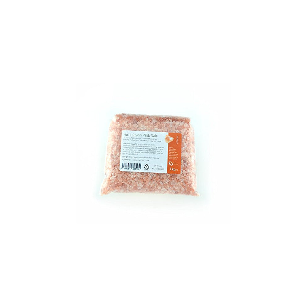 Himalayan Pink Salt Coarse Grade 1kg - Natural & Unrefined Pink Salt from The Himalayas