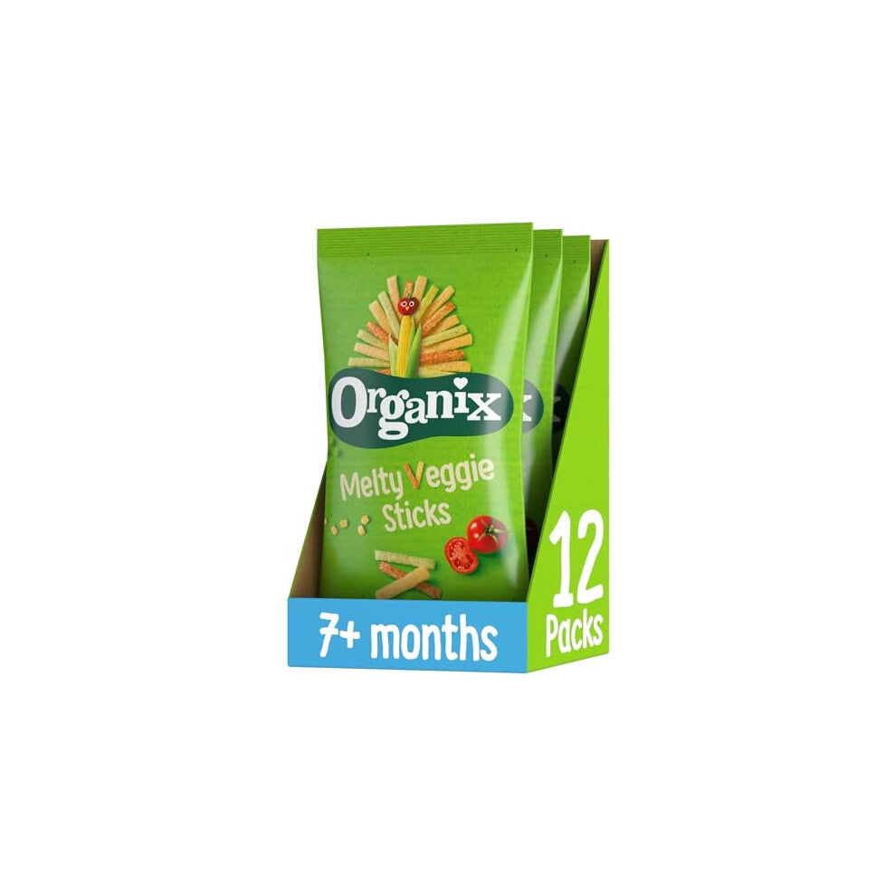 Organix Melty Organic Veggie Sticks, 7+ Months, Multipack, 4 x 15 g Bags Per Pack (3 Packs Total)