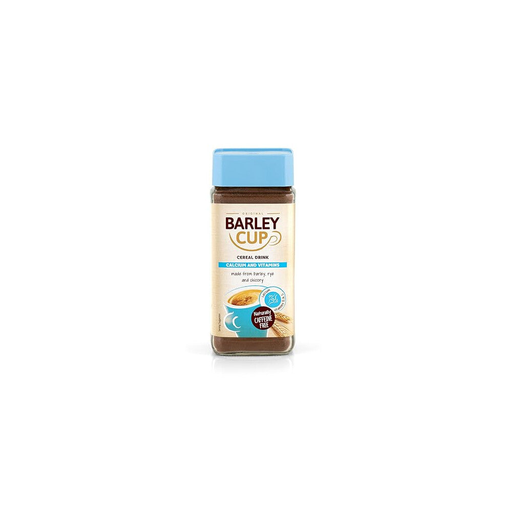 Barleycup Calcium and Vitamins Instant Grain Beverage 100g. Enriched with Calcium, Vitamin A & C. Vegan. Free from caffeine and artificial additives.