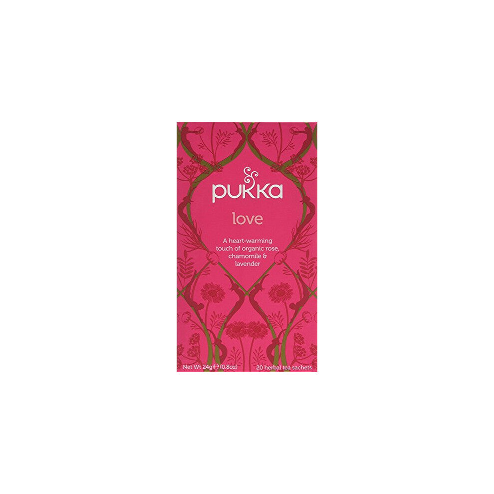 Pukka Herbs Love Tea - 80 Bags - Chamomile, Lavender, Rose
