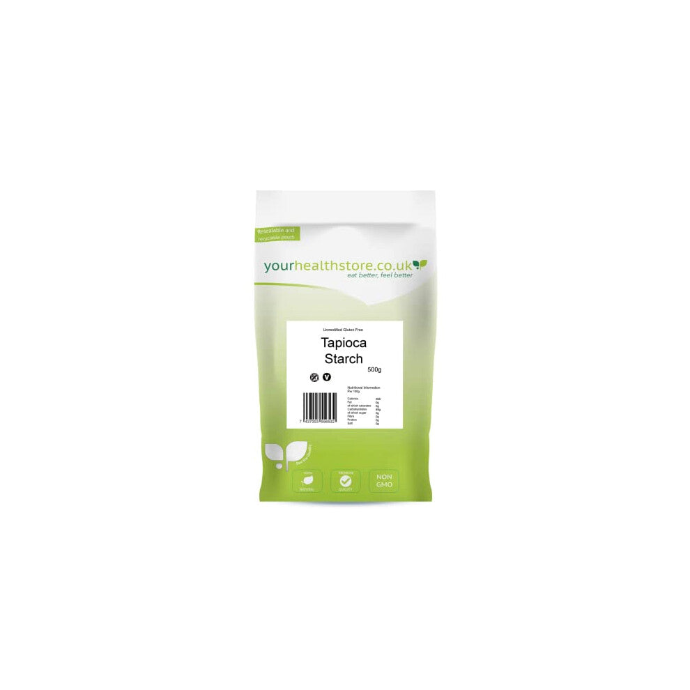 yourhealthstore Unmodified Tapioca Starch 500g, Gluten Free, Non GMO.