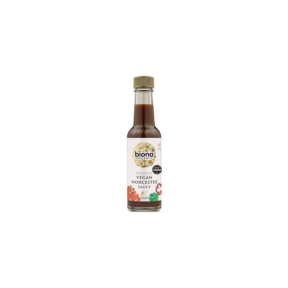 Biona Organic Worcester Sauce, 140ml - Great Taste Award 2024 Winner - Gluten-Free & Organic - Ideal for dipping sauces and marinades