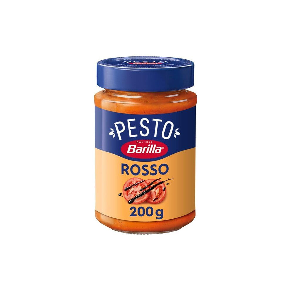 Barilla Pesto Rosso, Pesto Pasta Sauce with Italian Tomatoes and Balsamic Vinegar, Pack of 12 x 200 g