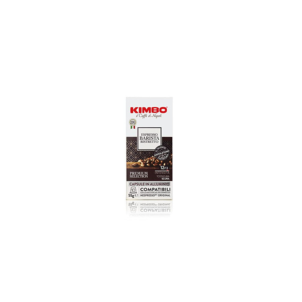 Kimbo Coffee, Espresso Barista Ristretto, 10 Nespresso Compatible Capsules