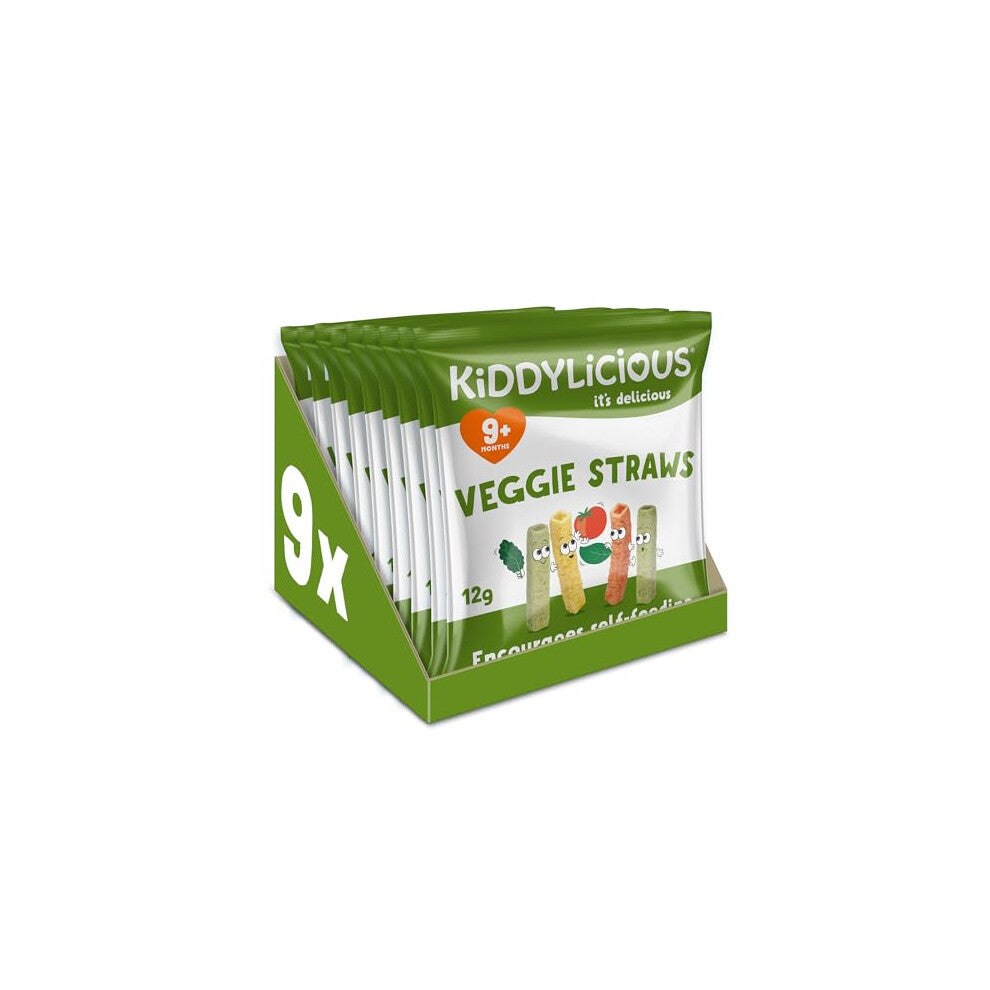 Kiddylicious Veggie Straws - Delicious Snacks for Kids - Suitable for 9+ Months - 9 Packs