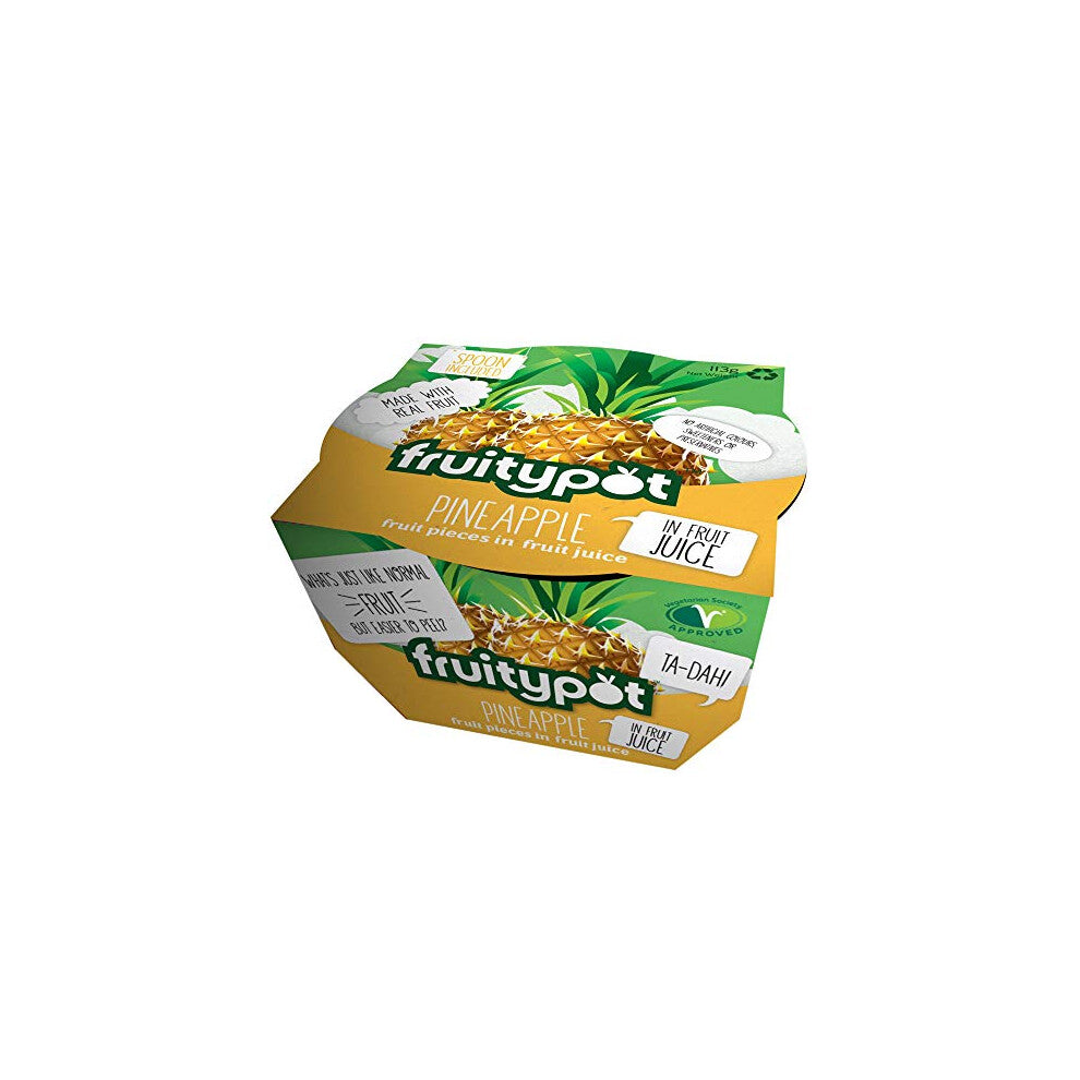Fruitypot Pineapple in Juice, 18 x 113 g Pots