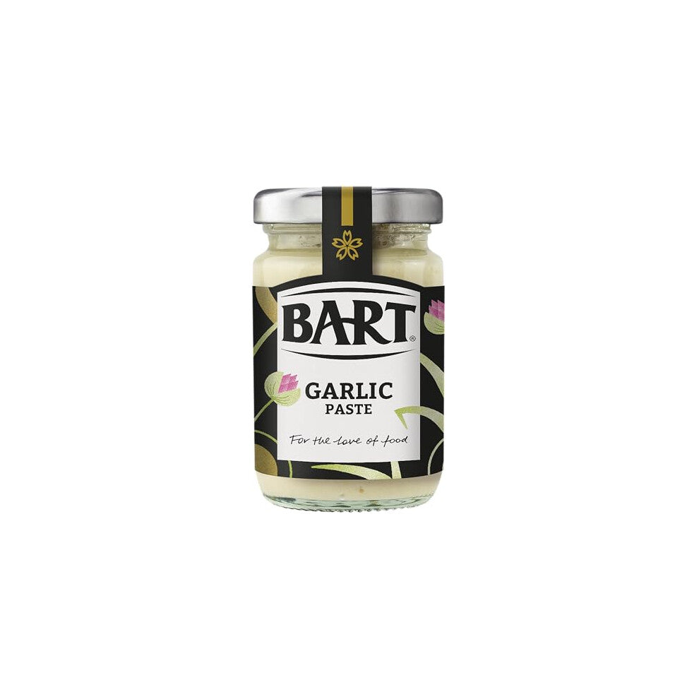 BART Garlic Paste Jar - Pack of 6 x 90g - Sweet & Flavoursome Garlic Ideal for Curry, Stir fry & Pasta Sauce - Vegan & Gluten Free