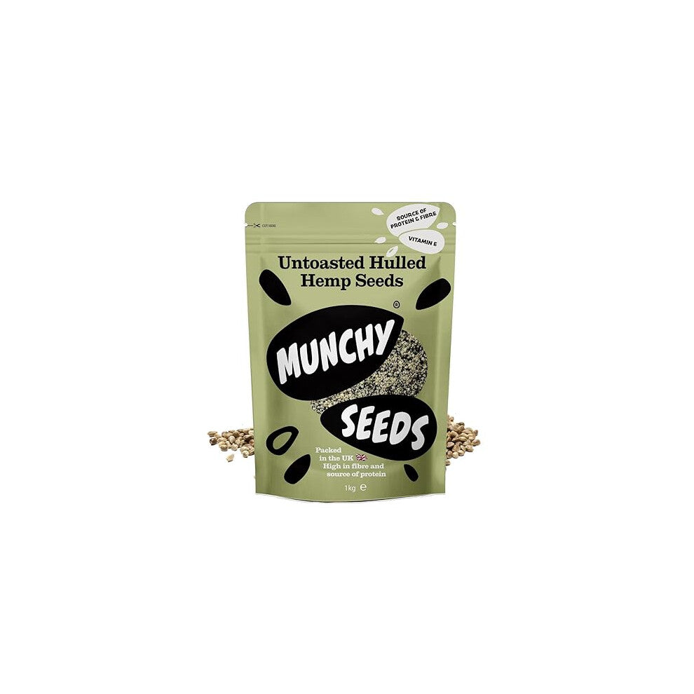 Munchy Seeds Hulled Hemp Seeds 1kg, Vegan Protein & Omega 3
